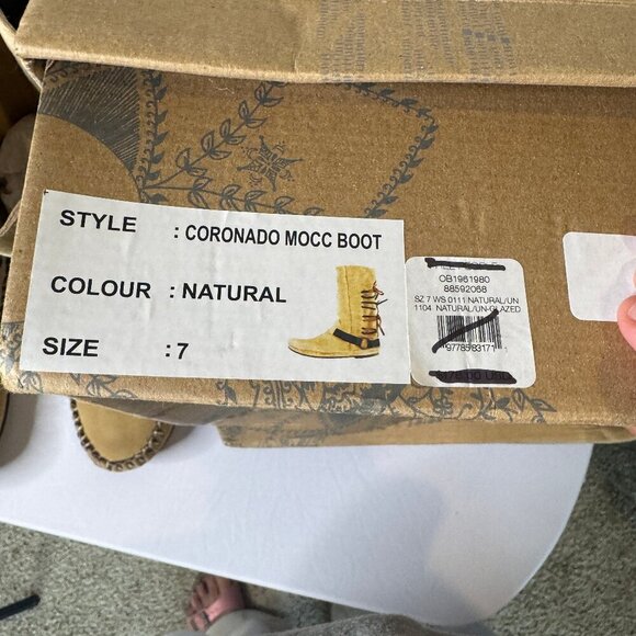 Free People Coronado Suede Mocc Moccasin Boots With Leather Fringe 7 New in Box - Picture 6 of 7